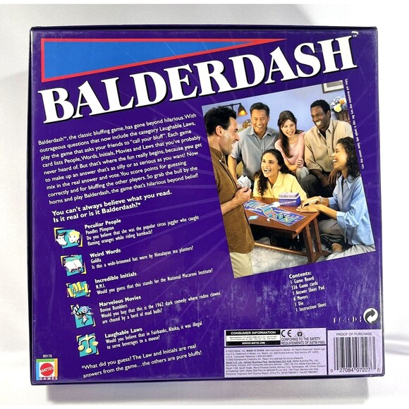 Balderdash The Classic Bluffing Board Game by Mattel 2003 B9176 Complete - Picture 2 of 12